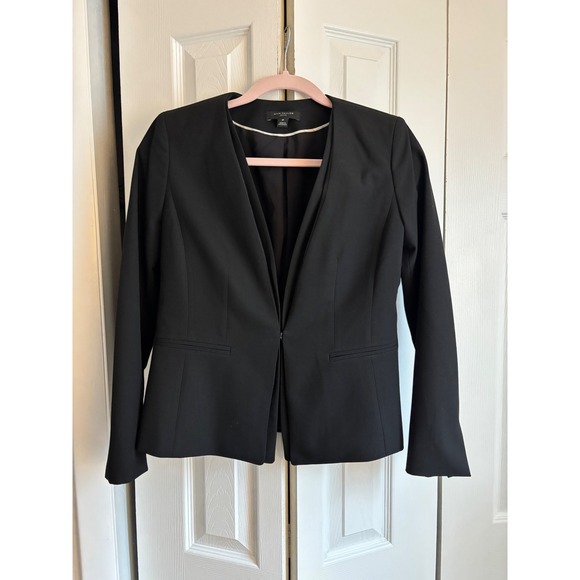 Ann Taylor tailored double lapel Black Jacket 4p NWOT - Picture 2 of 8
